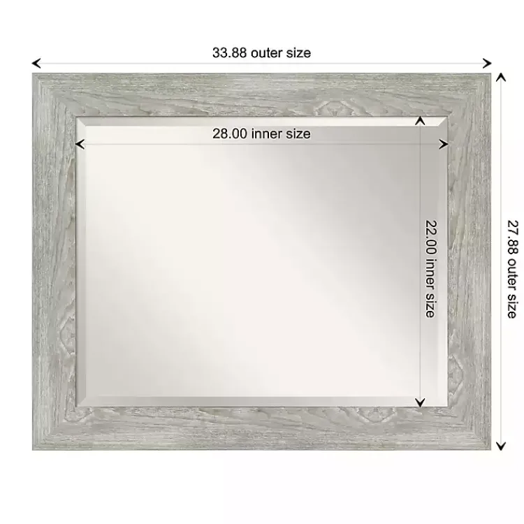 Decorative Mirrors-Kirklands Home Dove Gray Scoop Frame Beveled Mirror, 34x28 in.