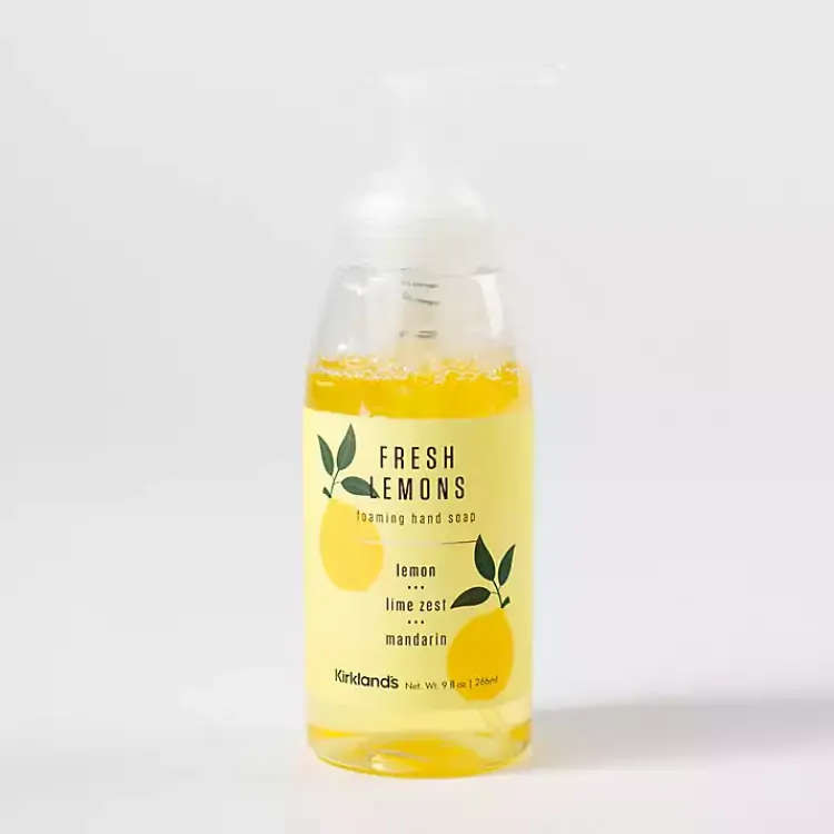 Bathroom Accessories-Kirklands Home Fresh Lemons Foaming Hand Soap Yellow