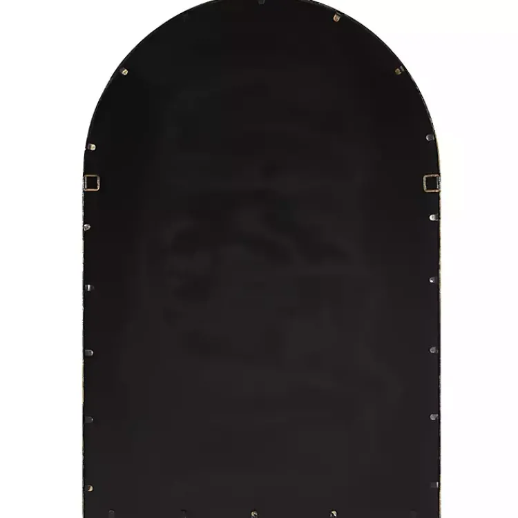 Decorative Mirrors-Kirklands Home Gold Leaf Metal Windowpane Arch Frame Mirror