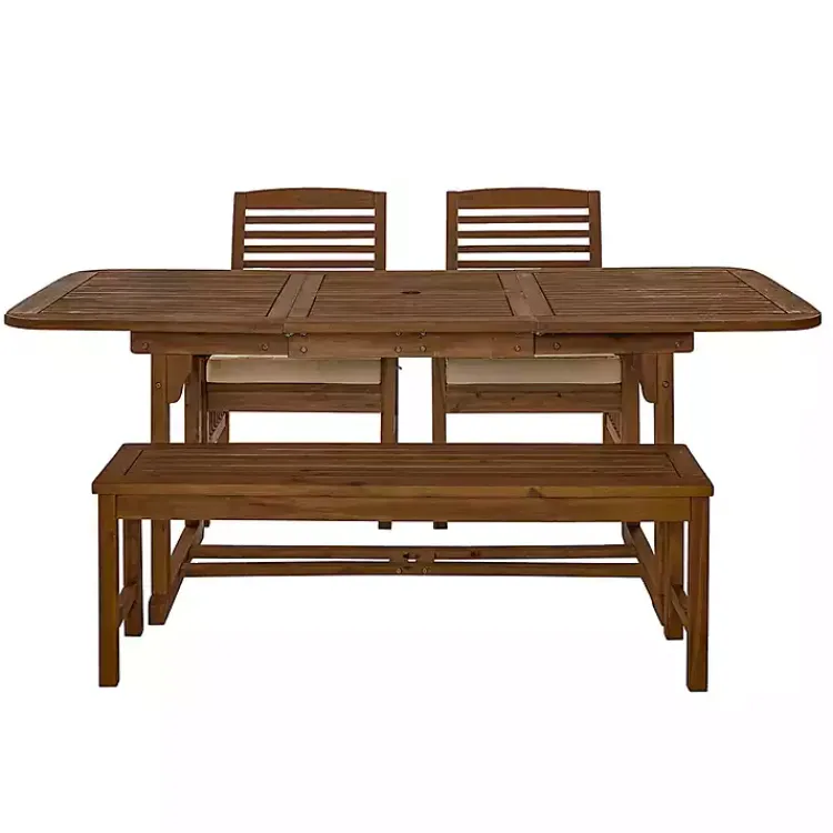 Outdoor Dining-Kirklands Home Dark Wood Slat Back 4-pc. Outdoor Dining Set Brown