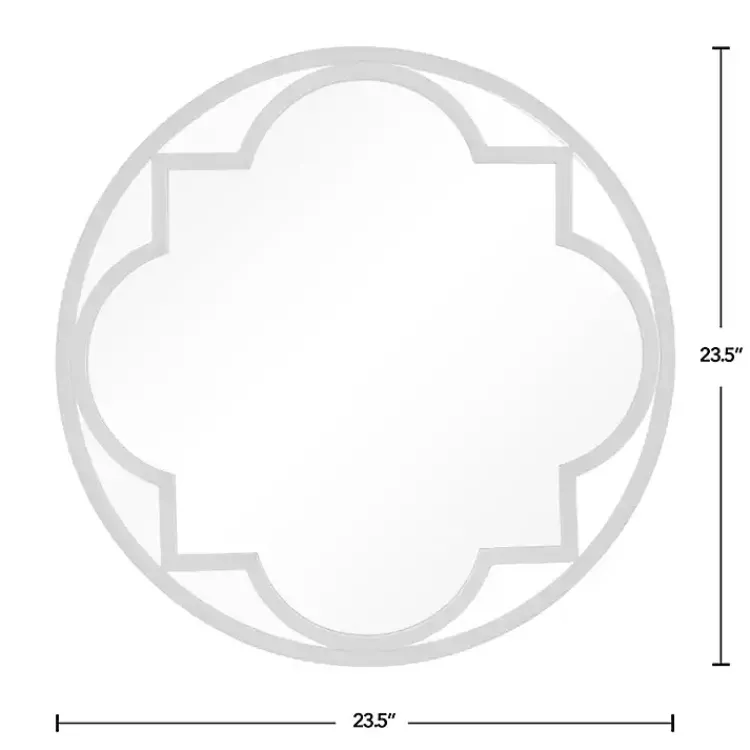 Decorative Mirrors-Kirklands Home Metal Quatrefoil Round Frame Wall Mirror Black