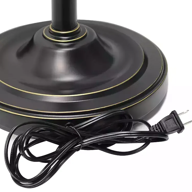 Floor Lamps-Kirklands Home Bronze and White 3-Scallop Glass Floor Lamp Brown