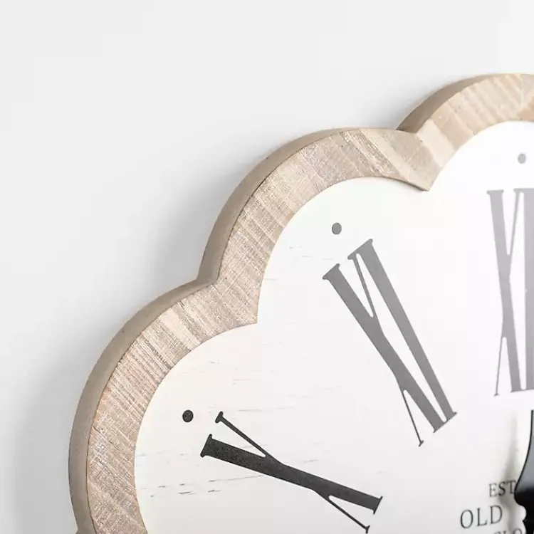 Clocks-Kirklands Home Adelyn Scalloped Edge Wood Clock
