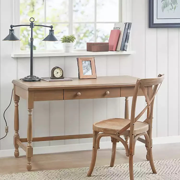Office Furniture-Kirklands Home Martha Stewart Natural Wood Turned Legs Desk