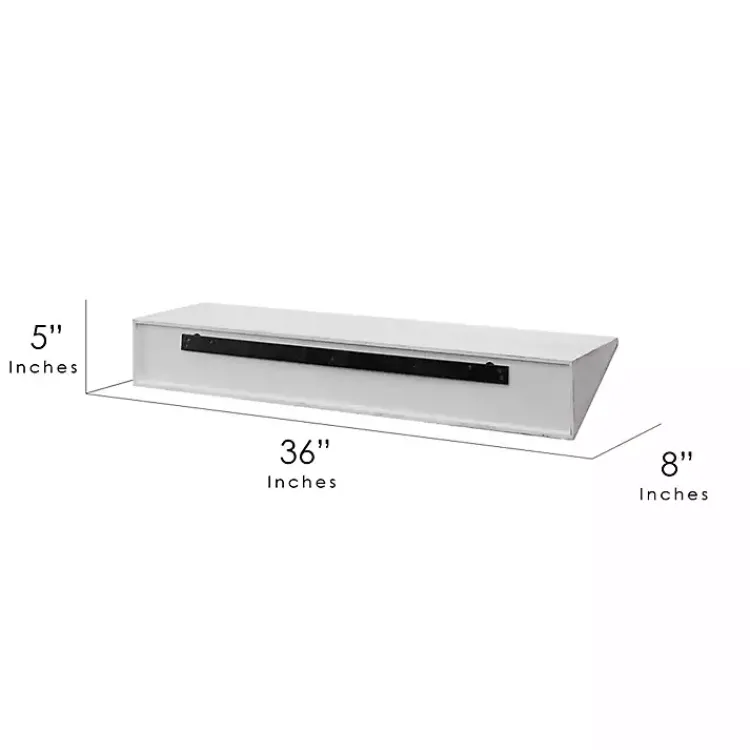 Shelves-Kirklands Home White Wedge Wood Large Floating Shelf