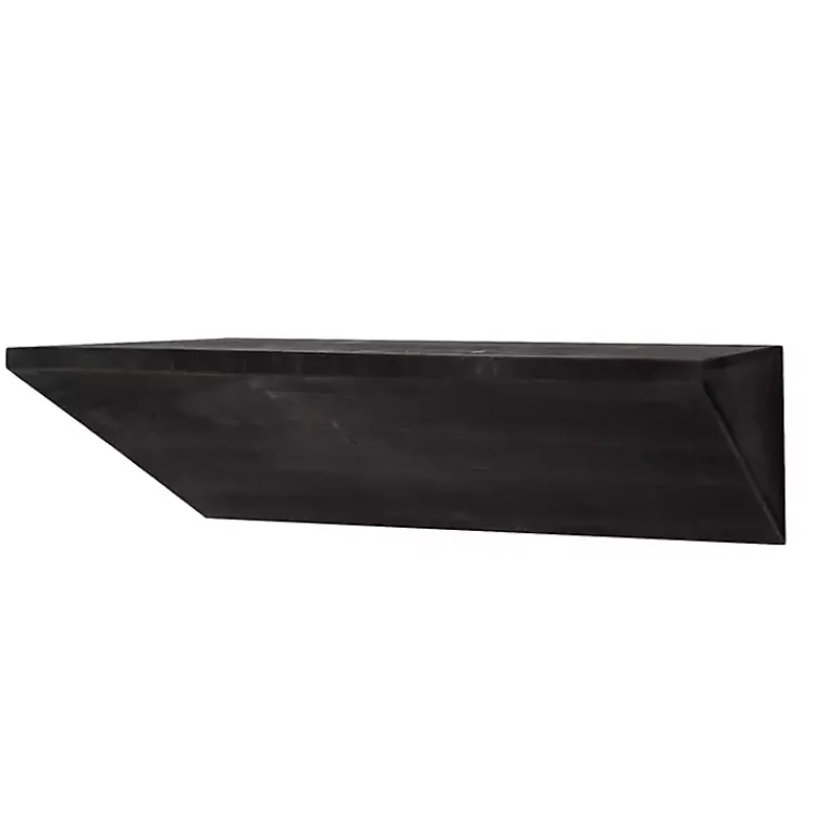 Shelves-Kirklands Home Black Wedge Wood Small Floating Shelf