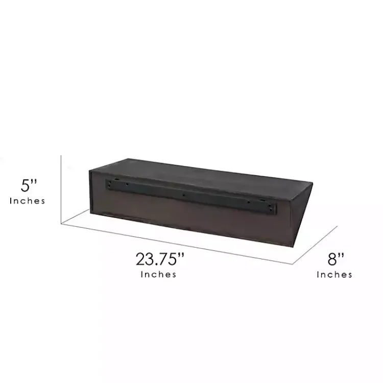 Shelves-Kirklands Home Black Wedge Wood Small Floating Shelf