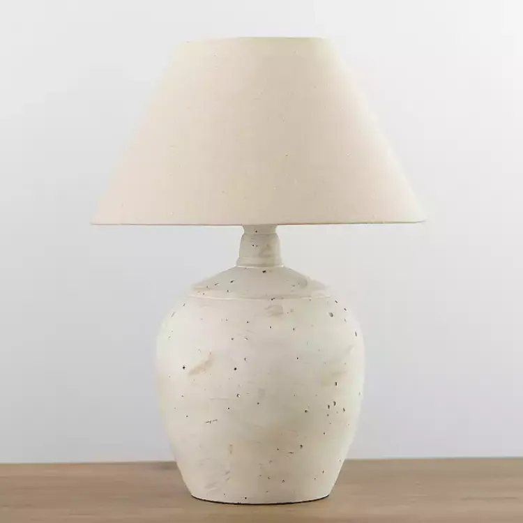 Table Lamps-Kirklands Home Bronson Cream Painted Table Lamp Tan