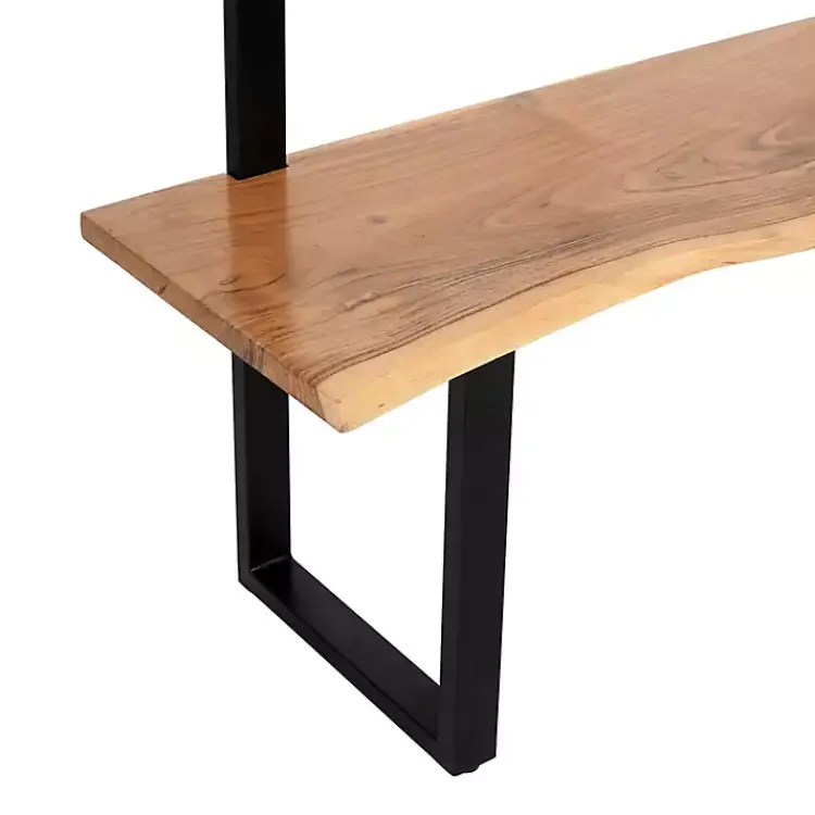 Entryway Furniture-Kirklands Home Acacia Wood Modern Storage Hooks Hall Tree