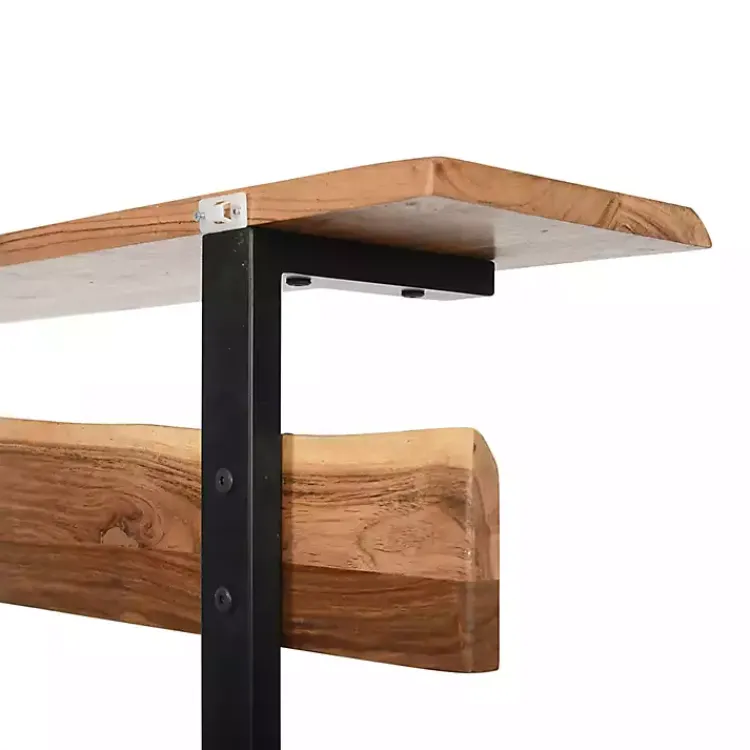 Entryway Furniture-Kirklands Home Acacia Wood Modern Storage Hooks Hall Tree