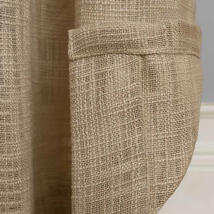 Curtains & Drapes-Kirklands Home Natural Woven Single Curtain Panel, 84 in. Tan