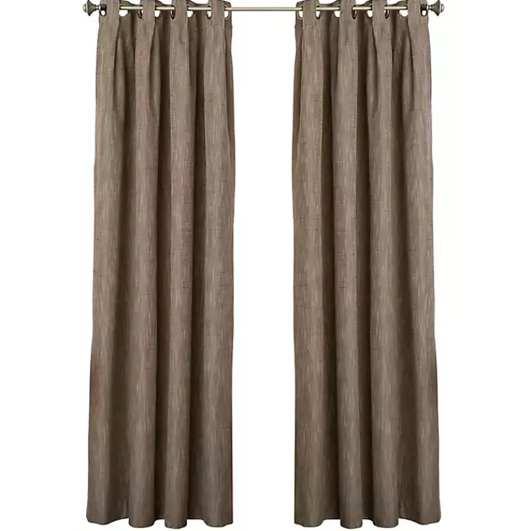 Curtains & Drapes-Kirklands Home Sand Box Pleated Single Curtain Panel, 84 in. Brown