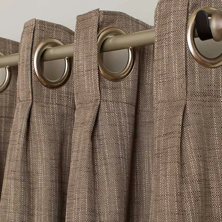 Curtains & Drapes-Kirklands Home Sand Box Pleated Single Curtain Panel, 84 in. Brown