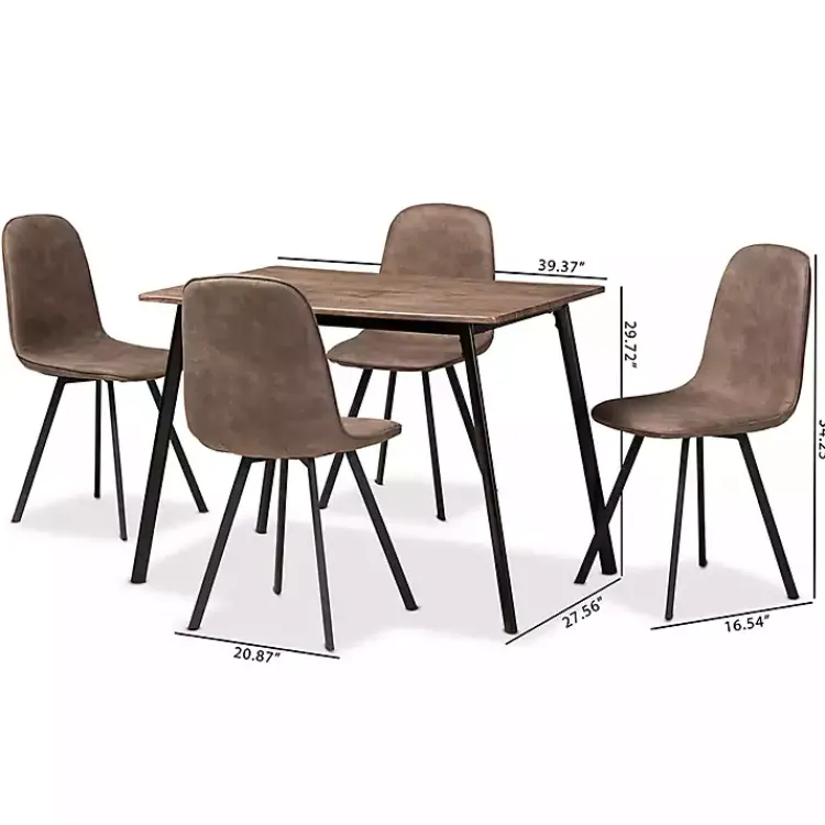 Dining Tables-Kirklands Home Wood Table and Leather Chairs 5-pc. Dining Set