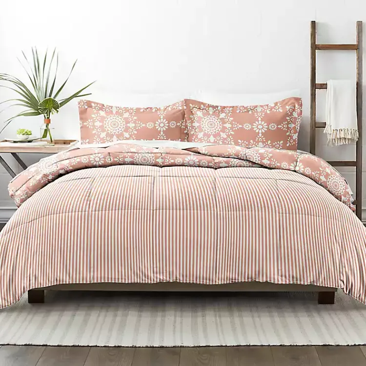 Comforters-Kirklands Home Clay Daisy Medallion Twin 3-pc. Comforter Set Orange