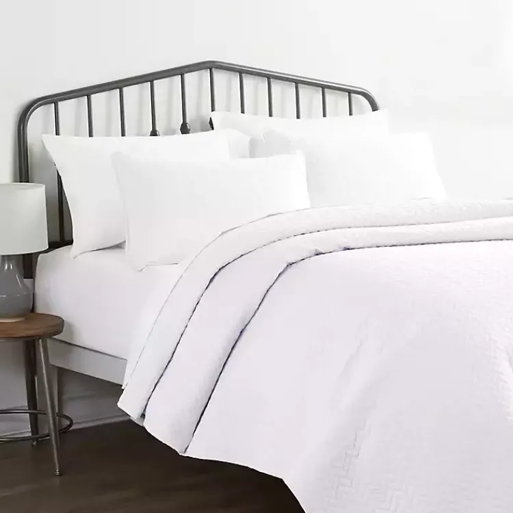 Bedspreads & Coverlets-Kirklands Home Herringbone Quilted 2-pc. Twin Coverlet Set White
