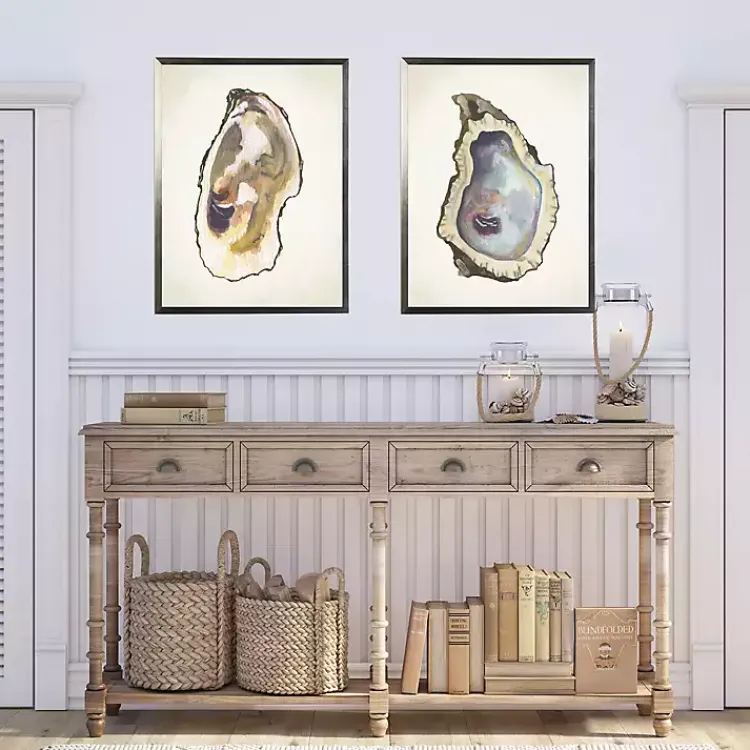 Framed Art-Kirklands Home Oyster Shells Framed Art Prints, Set of 2