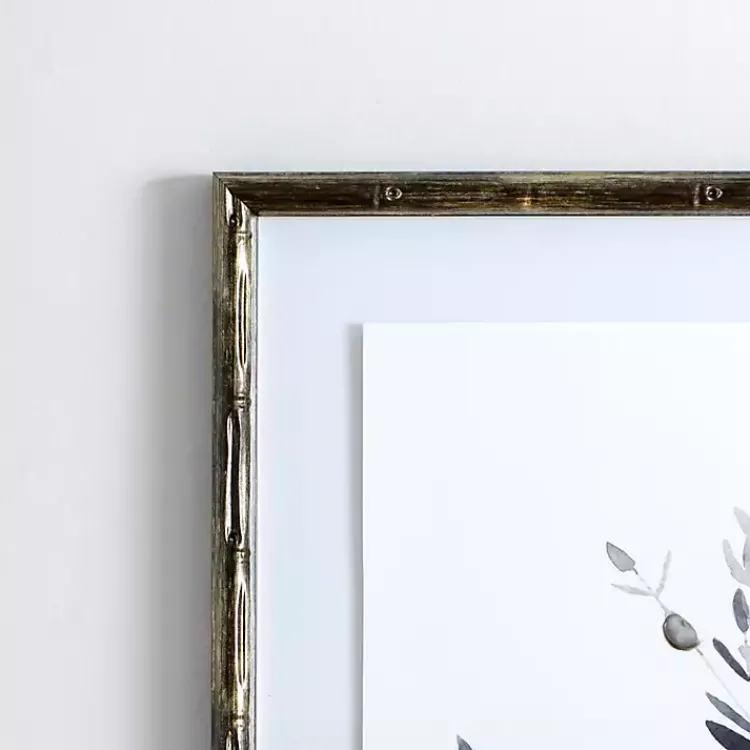 Framed Art-Kirklands Home Greige Leaves II Bamboo Frame Art Print