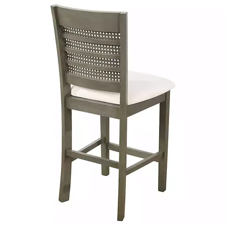 Bar Stools & Counter Height Stools-Kirklands Home Gray Wilbur Cane Back Counter Stools, Set of 2