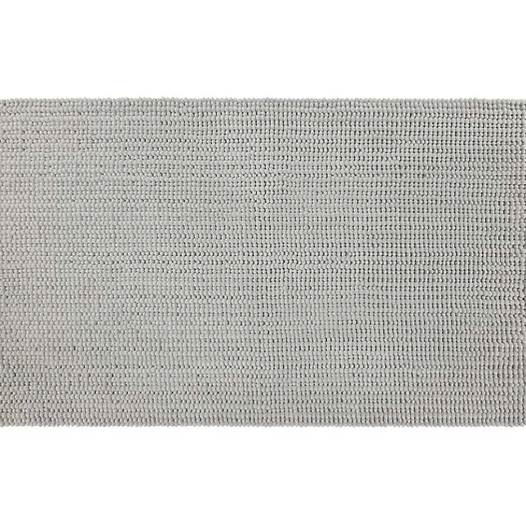 Bathroom Rugs-Kirklands Home Stone Memory Foam Chenille Bath Mat, 34 in. Gray