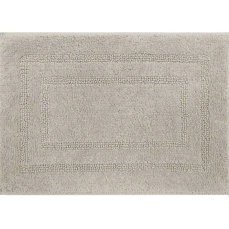 Bathroom Rugs-Kirklands Home Silver Reversible Cotton Bath Mat, 45 in. Gray