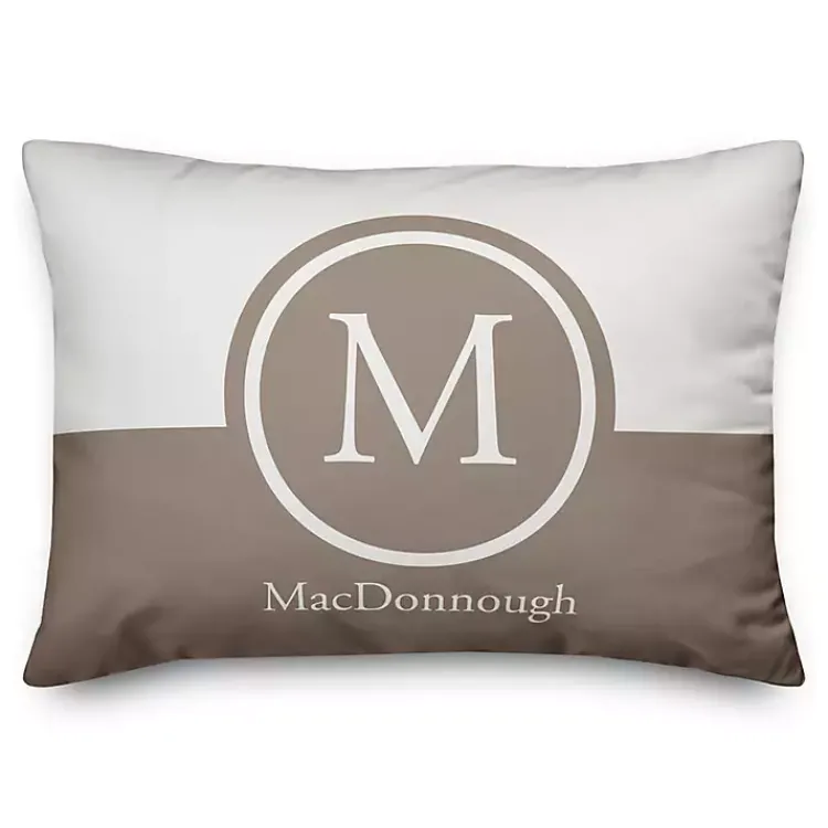 Outdoor Cushions & Pillows-Kirklands Home Personalized Simple Circle Monogram Outdoor Pillow