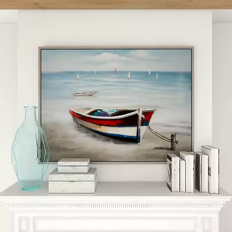 Framed Art-Kirklands Home Resting Rowboat Framed Canvas Art Print