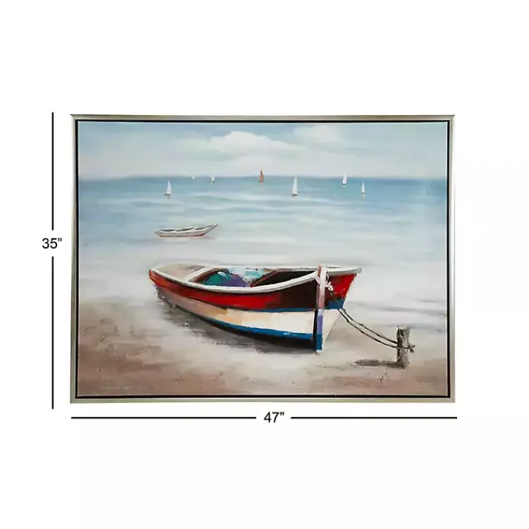 Framed Art-Kirklands Home Resting Rowboat Framed Canvas Art Print
