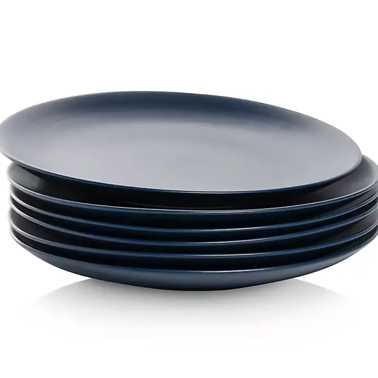 Dinnerware-Kirklands Home Dark Classic Coupe Dinner Plates, Set of 6 Blue