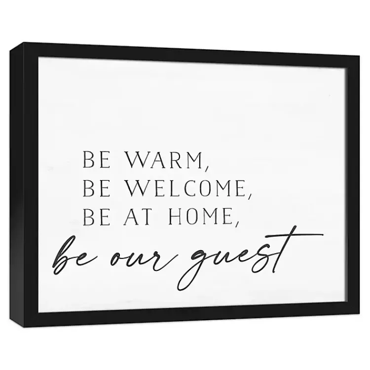 Wall Quotes & Signs-Kirklands Home Be Warm Be Welcome Framed Canvas Art Print