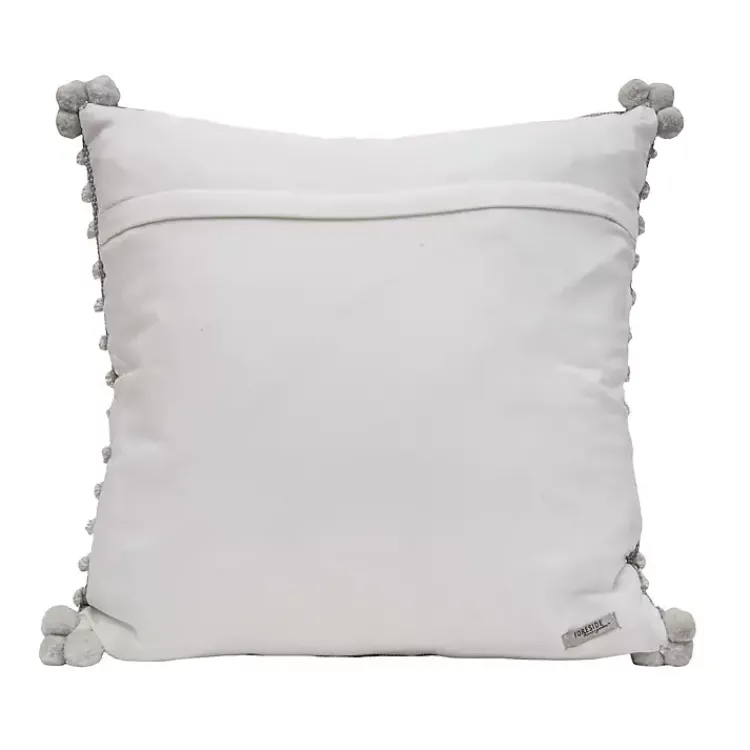 Outdoor Cushions & Pillows-Kirklands Home Woven Knots Outdoor Pillow Gray