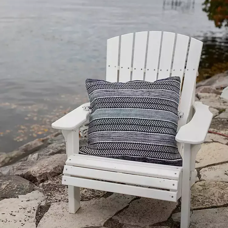 Outdoor Cushions & Pillows-Kirklands Home Chevron Woven Outdoor Pillow Blue