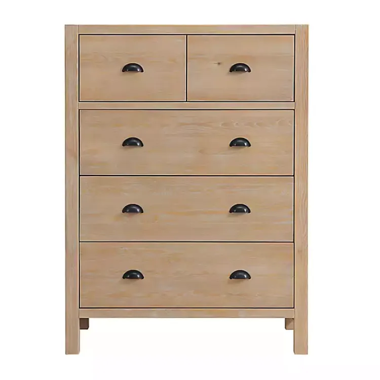 Dressers & Chests-Kirklands Home Light Driftwood 5-Drawer Storage Chest Tan