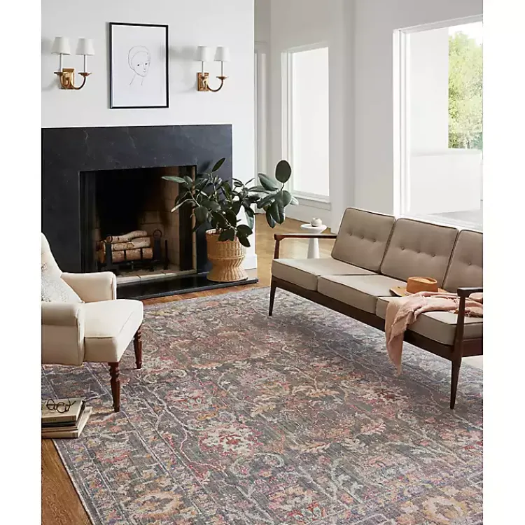 Area Rugs-Kirklands Home Chris Loves Julia x Loloi Rosemarie Gray Rug, 5x7