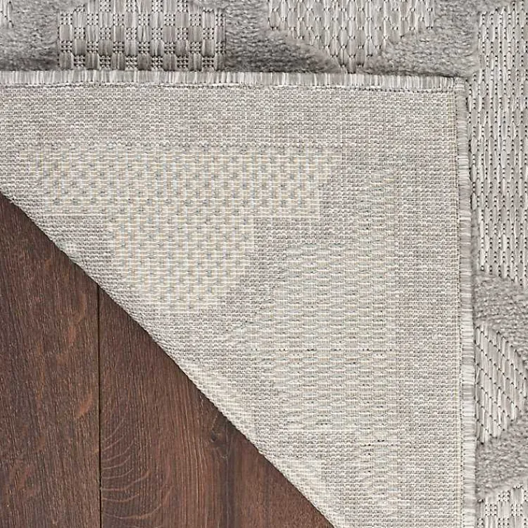 Outdoor Rugs-Kirklands Home Soft Silver Trellis Outdoor Area Rug, 4x6