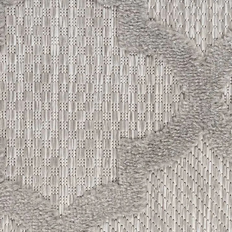 Outdoor Rugs-Kirklands Home Soft Silver Trellis Outdoor Area Rug, 4x6