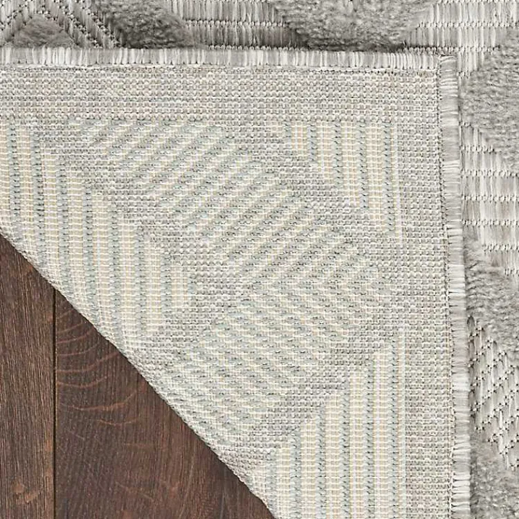 Outdoor Rugs-Kirklands Home Gray Diamond Indoor/Outdoor Area Rug, 4x6 Silver