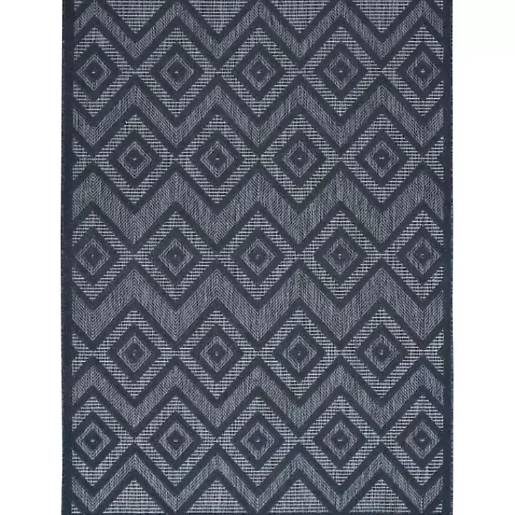 Outdoor Rugs-Kirklands Home Navy Diamond Indoor/Outdoor Area Rug, 5x7 Blue