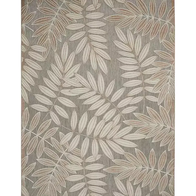 Outdoor Rugs-Kirklands Home Natural Botanical Leaves Outdoor Area Rug, 9x13