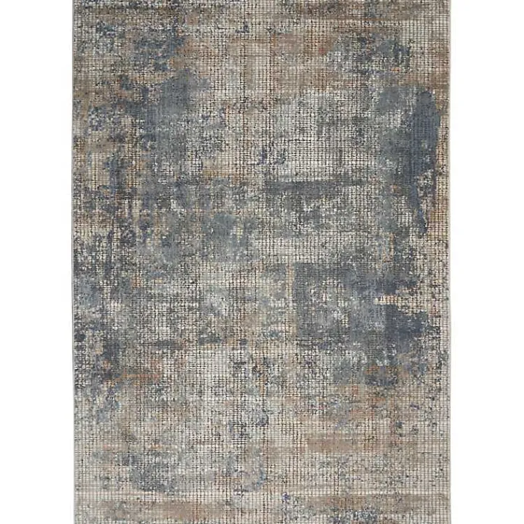 Area Rugs-Kirklands Home Blue and Beige Tally Textured Area Rug, 5x7