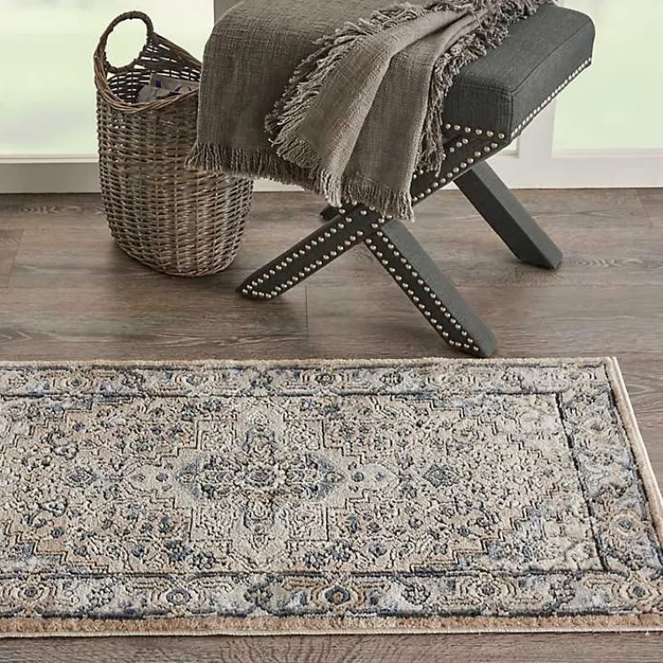 Area Rugs-Kirklands Home Multicolor Nadia Medallion Area Rug, 2x4 Gray
