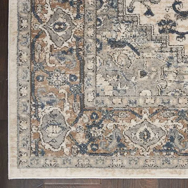 Area Rugs-Kirklands Home and Ivory Nadia Medallion Area Rug, 7x9 Gray