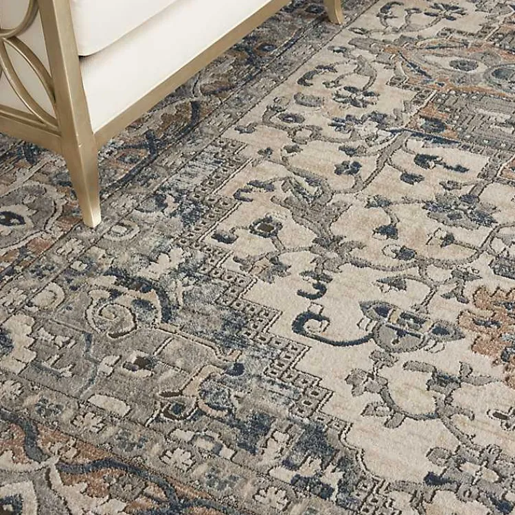 Area Rugs-Kirklands Home and Ivory Nadia Medallion Area Rug, 7x9 Gray