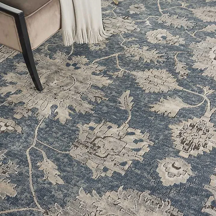 Area Rugs-Kirklands Home Blue Lush Vines Area Rug, 8x10