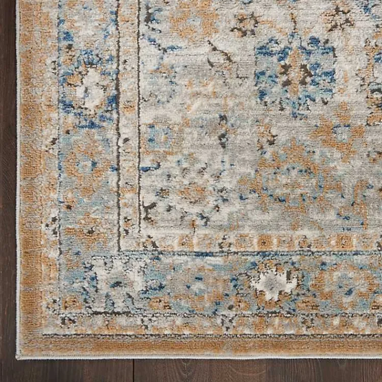 Area Rugs-Kirklands Home Blue and Gray Bordered Trina Runner