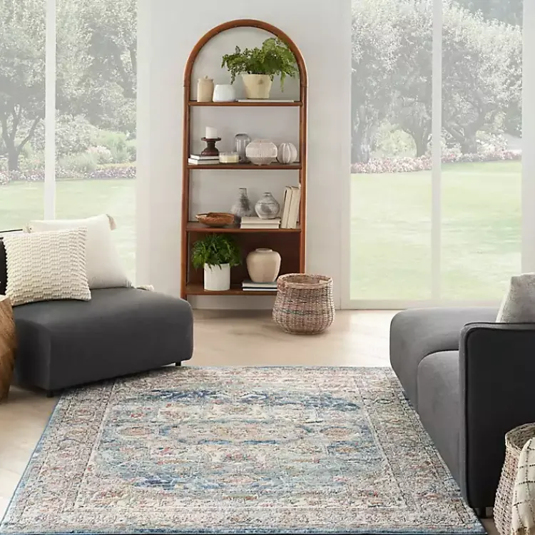 Area Rugs-Kirklands Home Vintage Raj Area Rug, 5x7 Blue