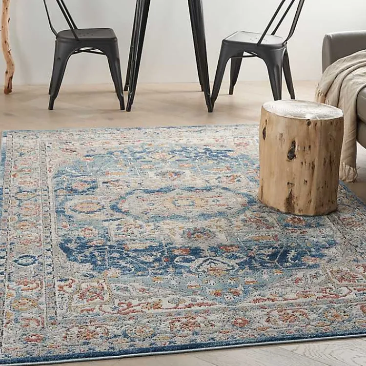 Area Rugs-Kirklands Home Vintage Raj Area Rug, 5x7 Blue