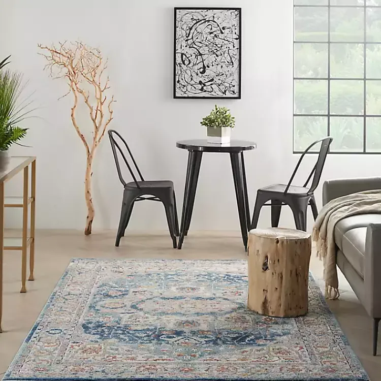 Area Rugs-Kirklands Home Vintage Raj Area Rug, 5x7 Blue