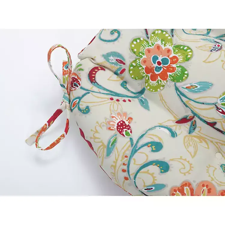 Outdoor Cushions & Pillows-Kirklands Home Lily Paisley Tufted Outdoor Seat Cushion, Set of 2