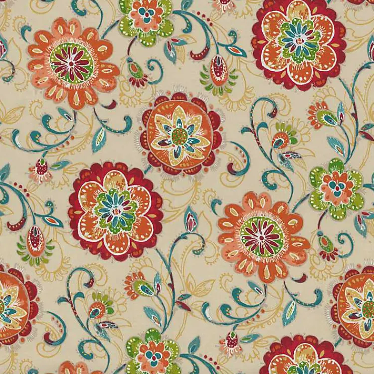 Outdoor Cushions & Pillows-Kirklands Home Lily Paisley Tufted Outdoor Seat Cushion, Set of 2